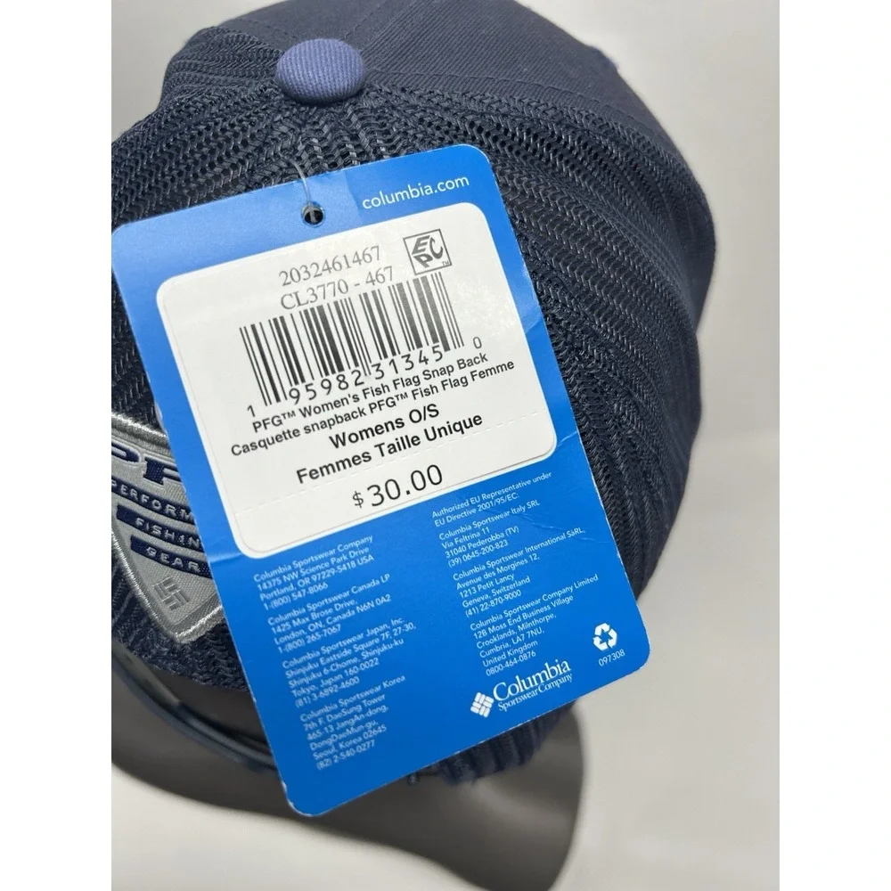 Columbia PFG Women's Fish Flag Snap Back Blue One Size Trucker Hat (YB)